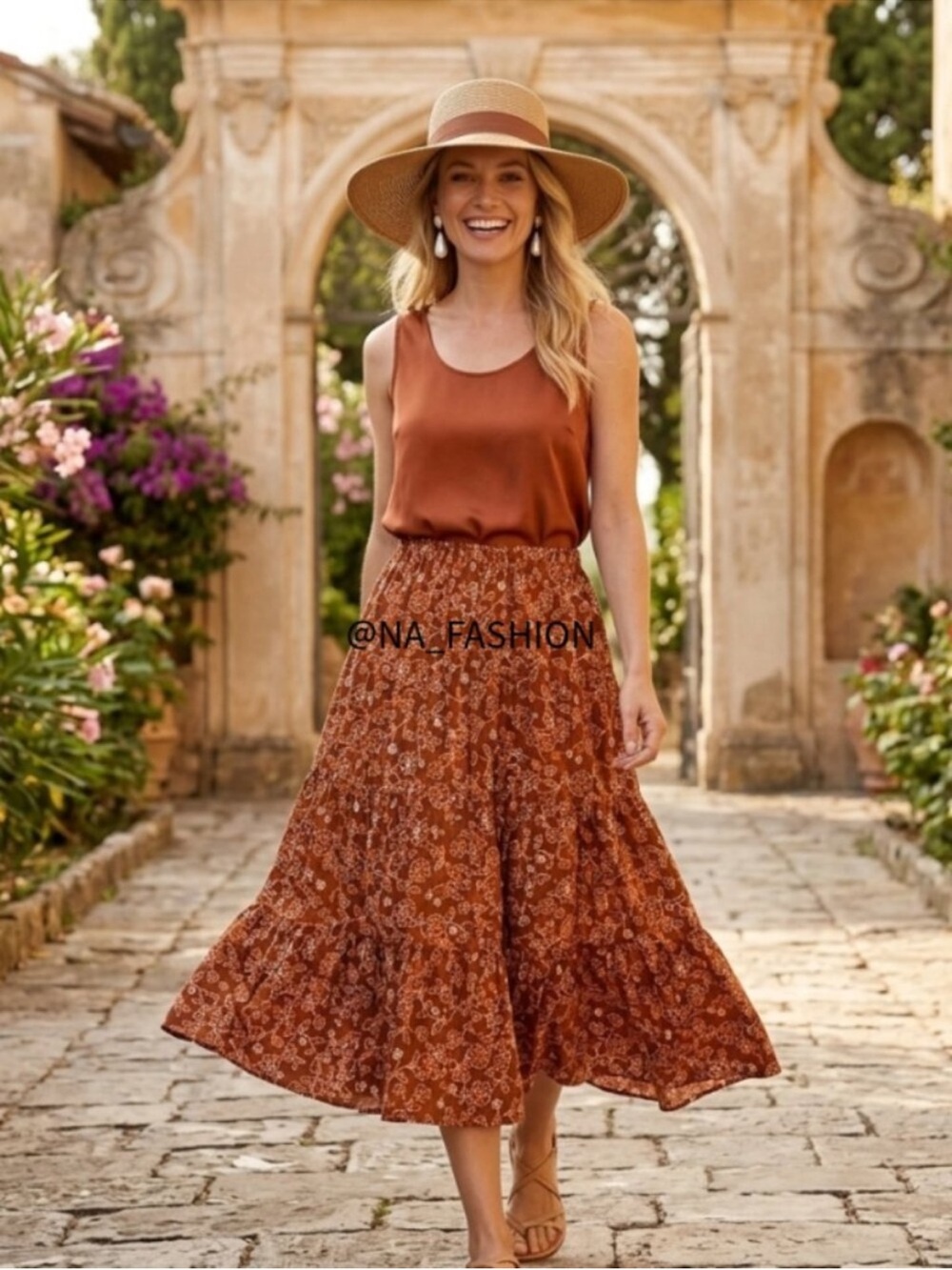 J Crew Tiered pull-on maxi skirt in vintage vines size small